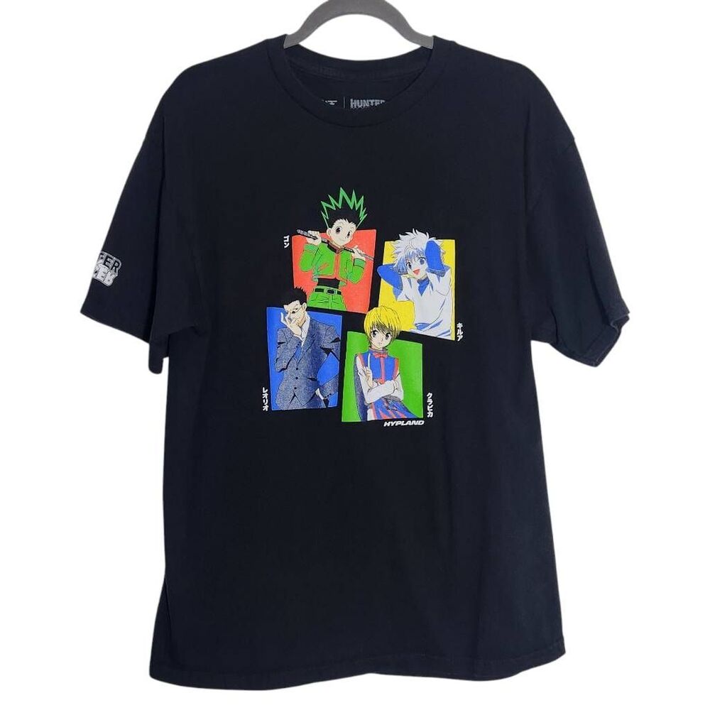 Hunter X Hunter Black T-Shirt Size Large Black Short Sleeve Anime Tee